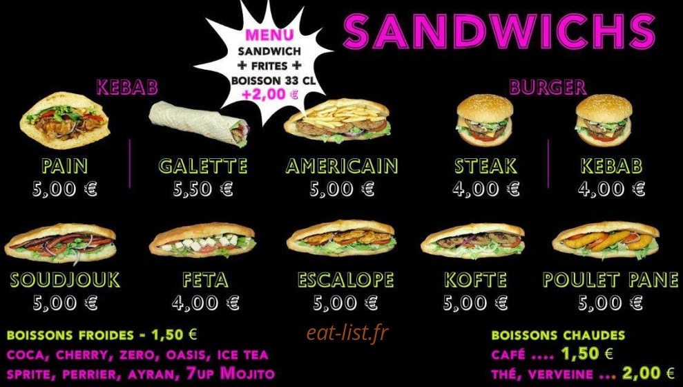 Cyrano Kebab — carte page 3