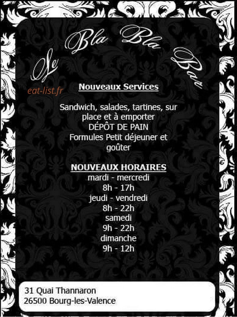 Le Blablabar — carte page 1