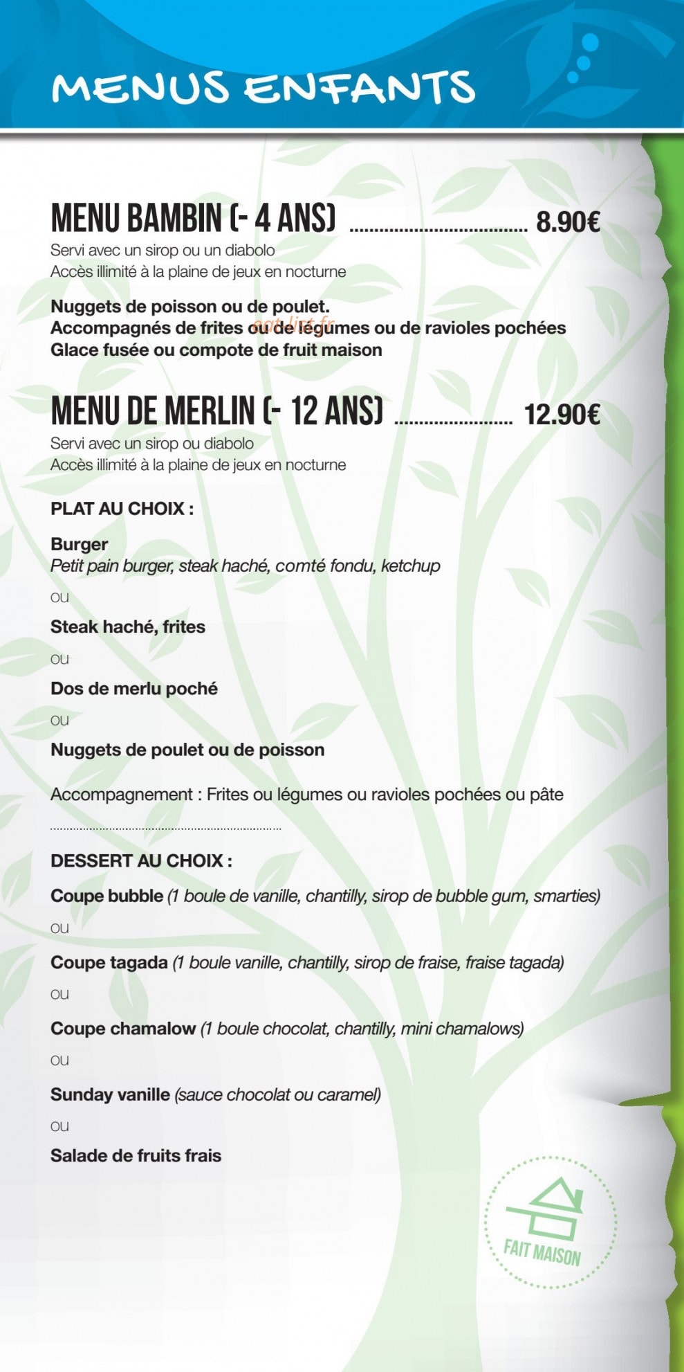 Le chaudron Gourmand — carte page 7