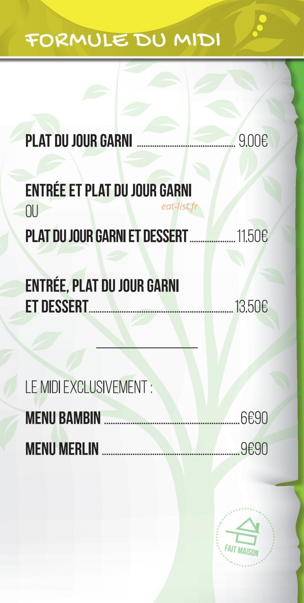 Le chaudron Gourmand — carte page 9