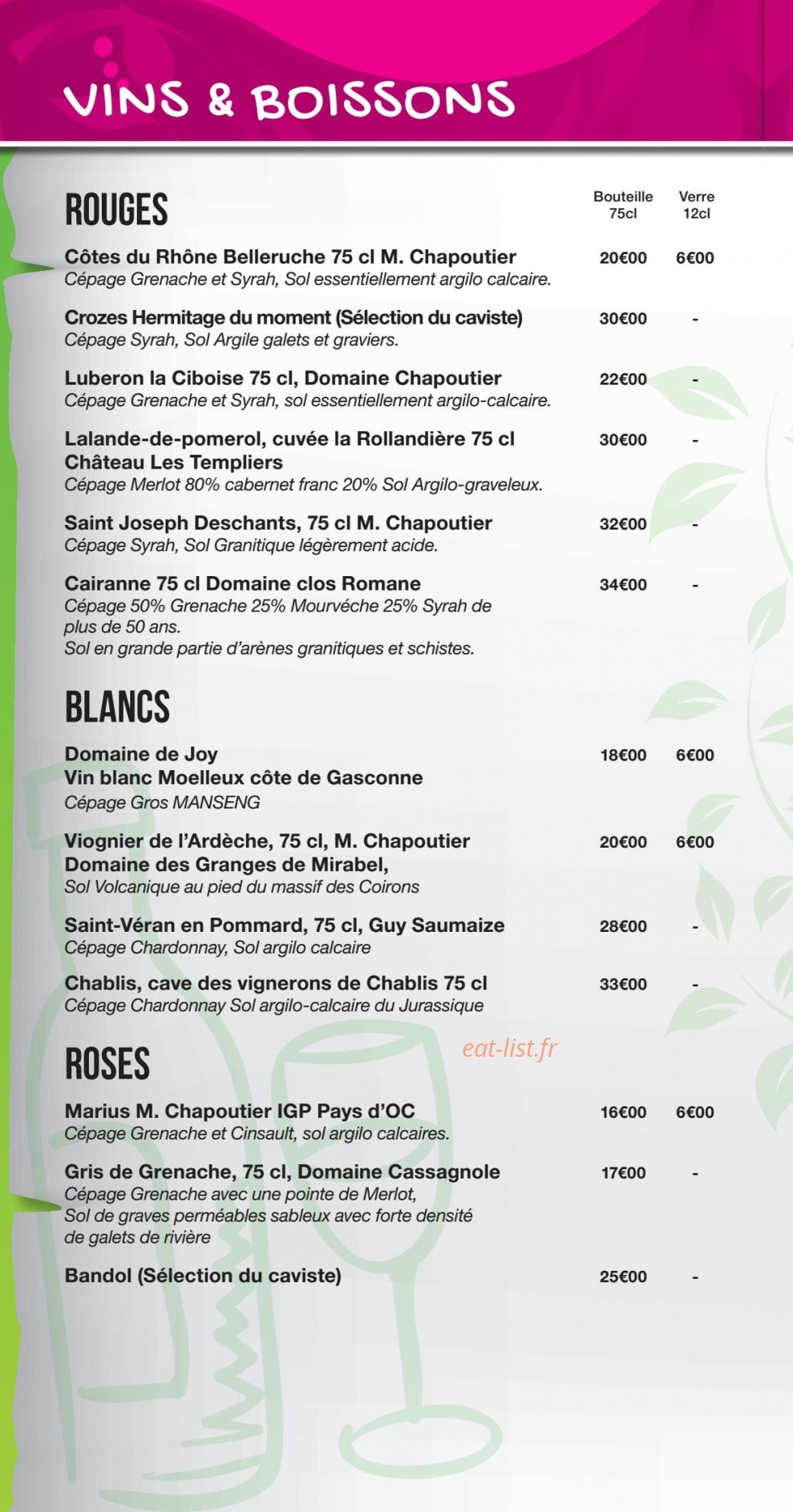 Le chaudron Gourmand — carte page 10