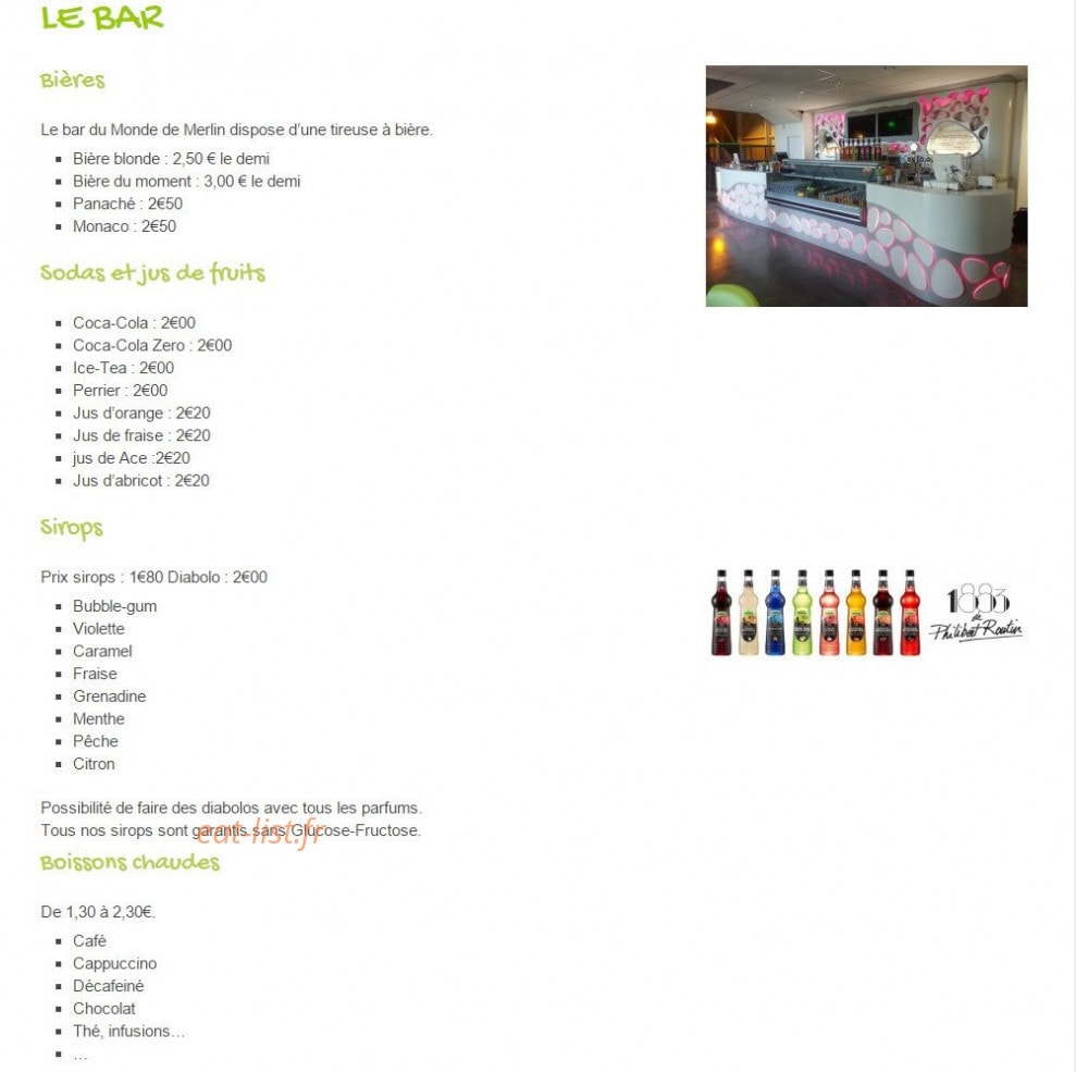 Le chaudron Gourmand — carte page 12