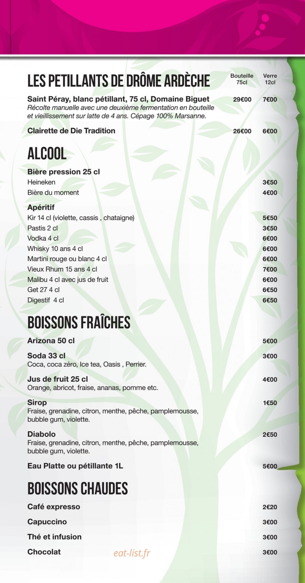Le chaudron Gourmand — carte page 11