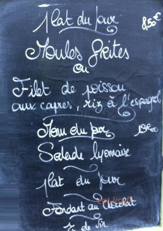 Carte et menu de Le Jean Jaurès à Bourg les Valence — Exemple de menu