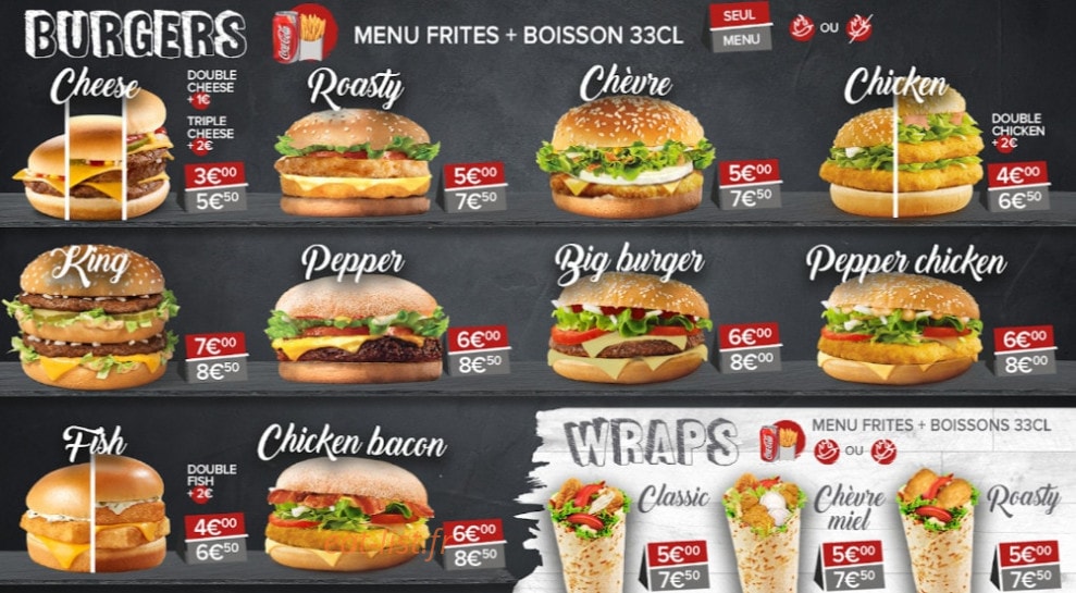 Spicy chicken's — carte page 1