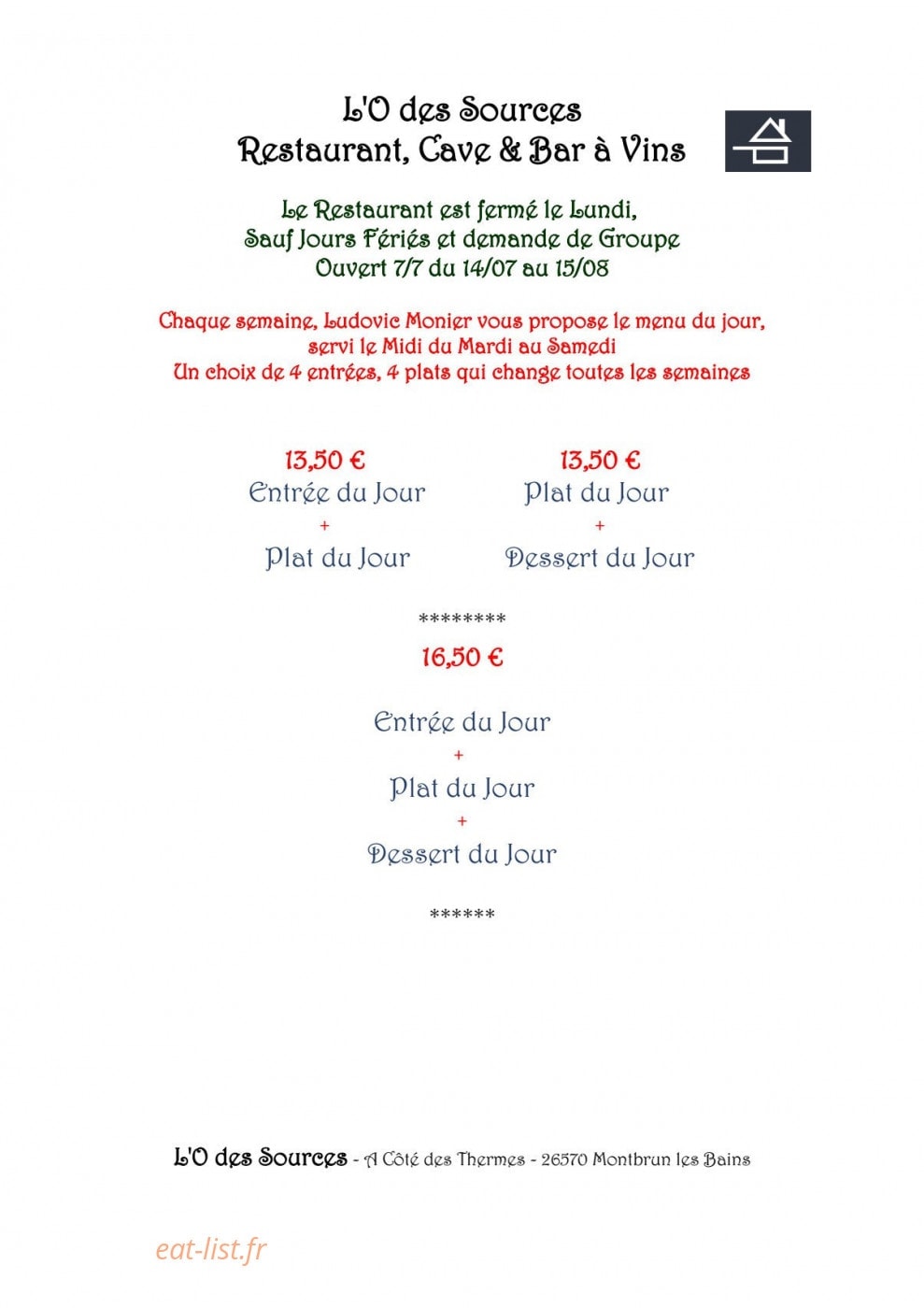 L'O des Sources — carte page 1