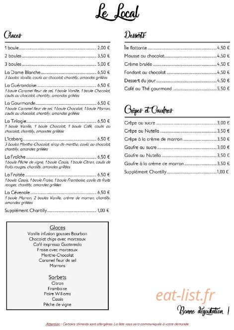 Le Local — carte page 2