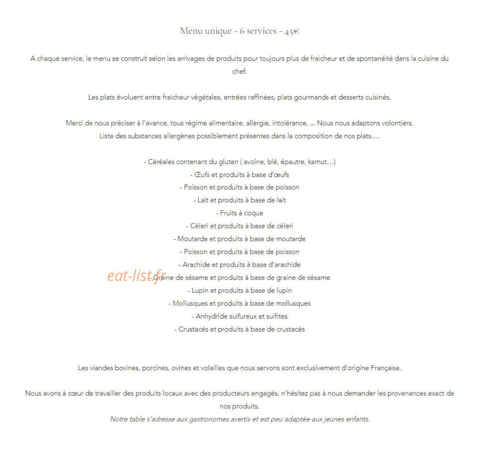 La Poule Grasse — carte page 1