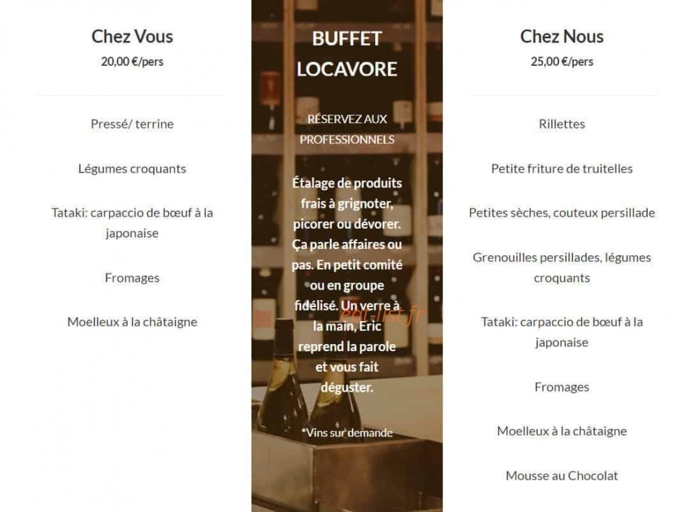 Auberge Monnet — carte page 4