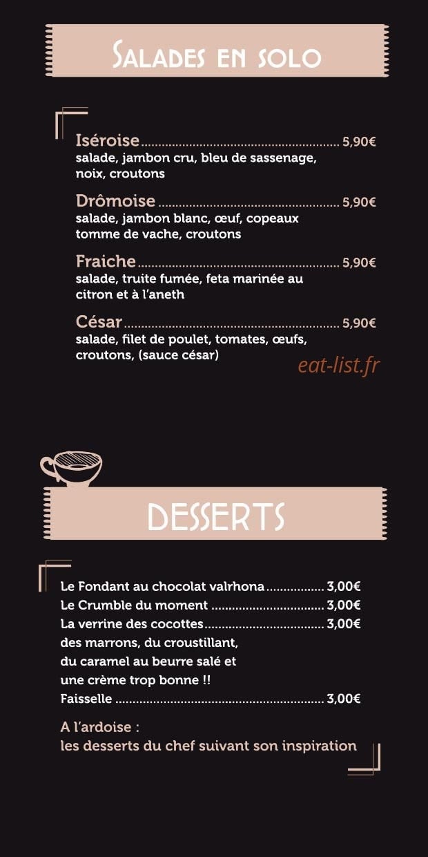 Les cocottes — carte page 3