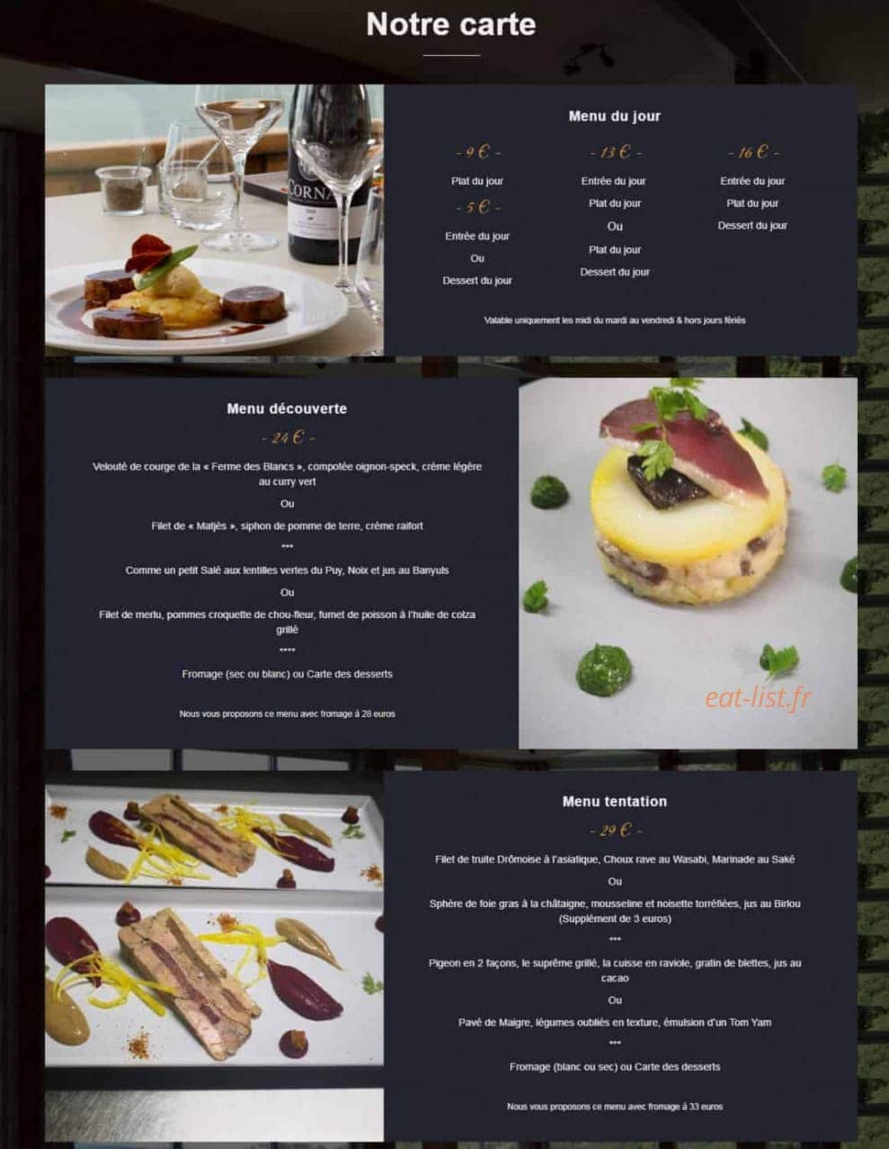 Au Pré du Rhône — carte page 1