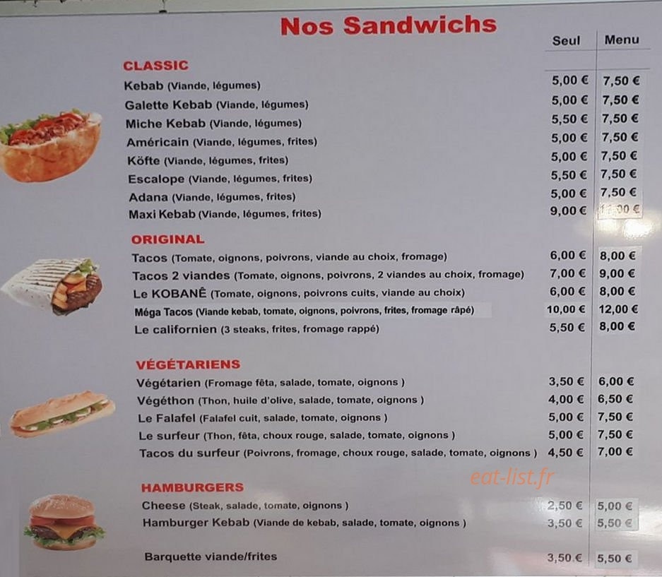 Kobanê kebab — carte page 1