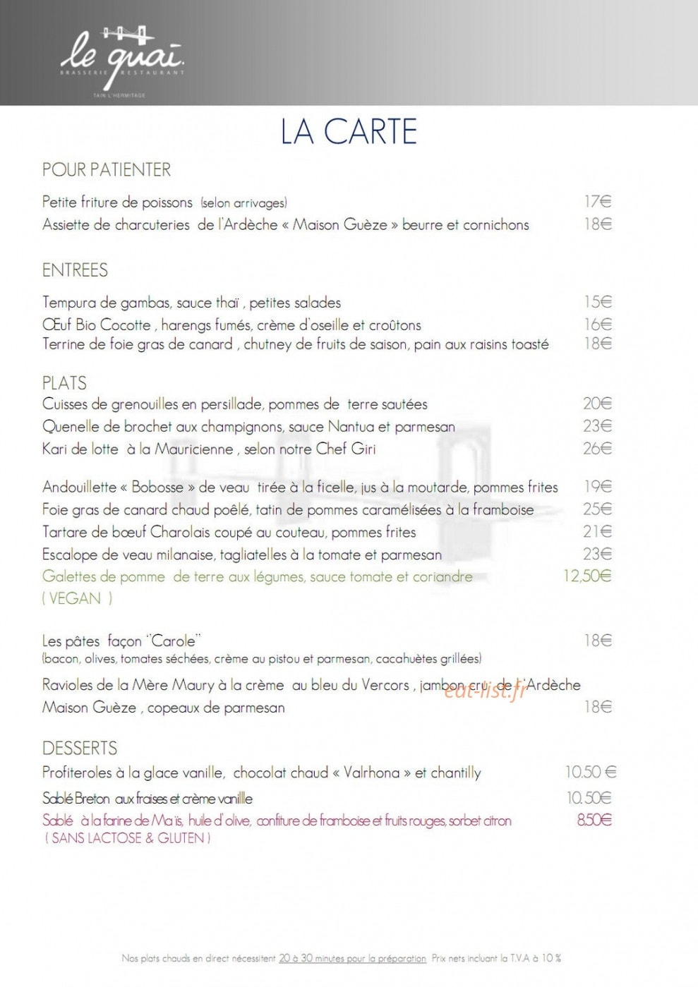 Le Quai — carte page 2