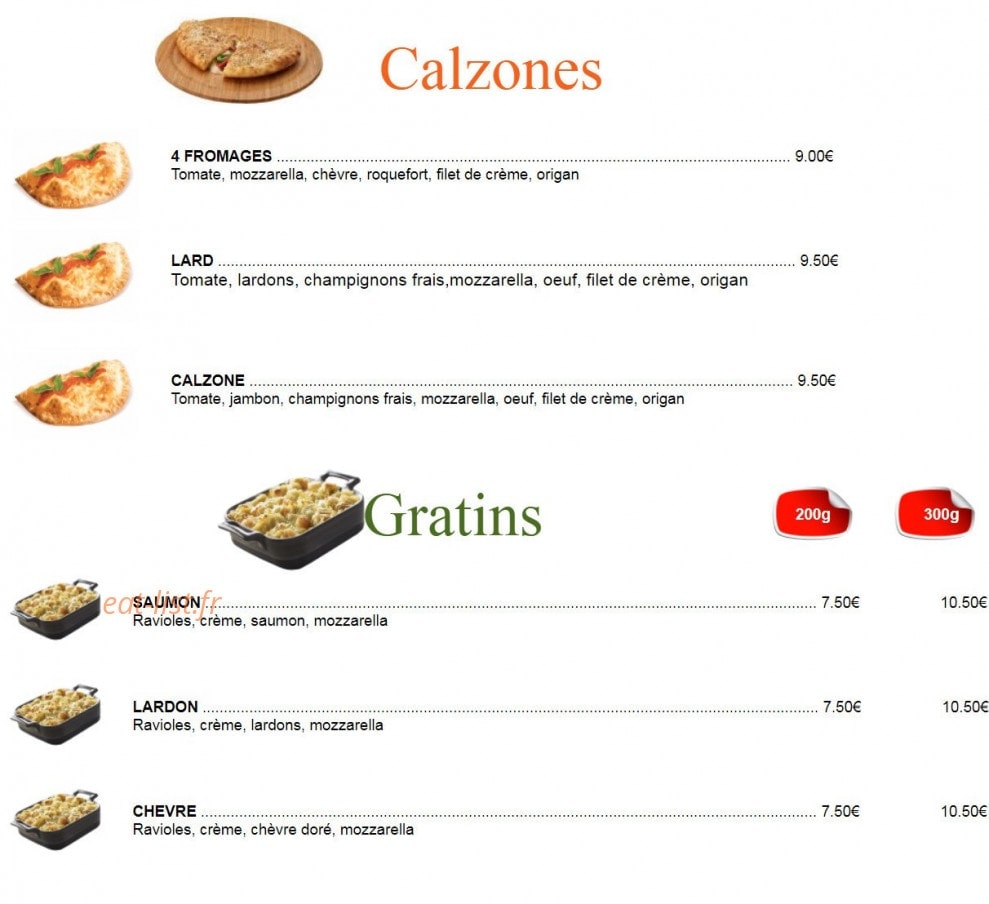 Pacha pizza — carte page 4