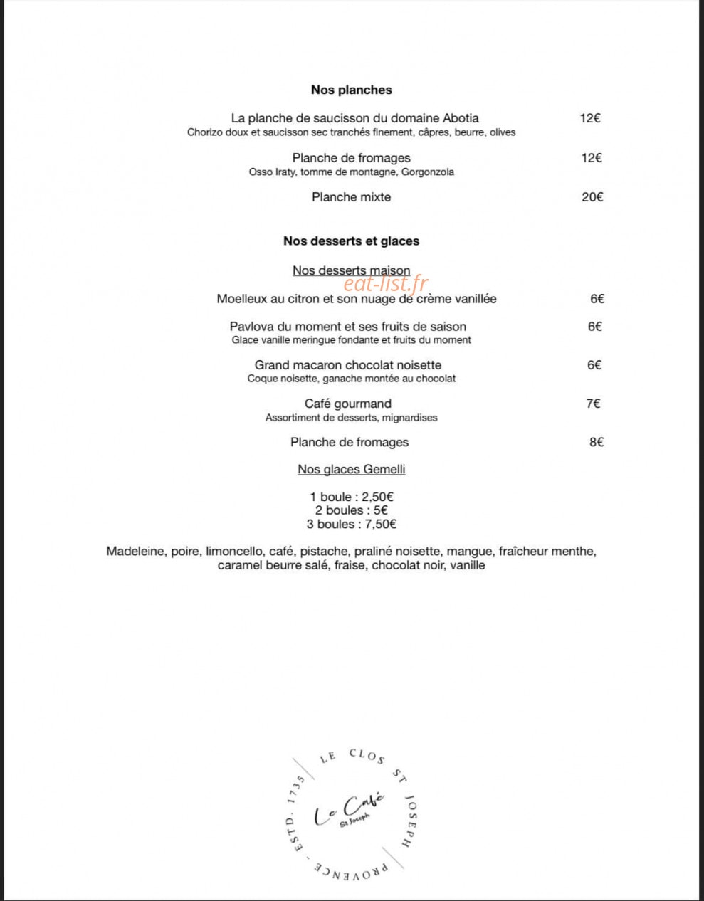 Le Clos — carte page 2