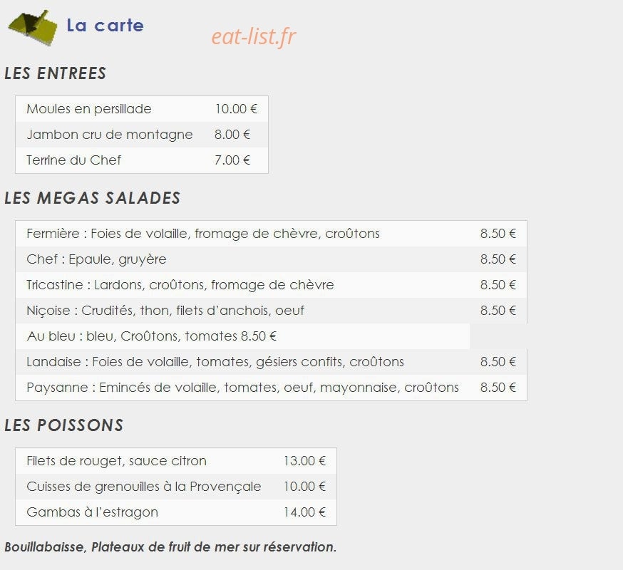 Brasserie de la Croix d'Or — carte page 1
