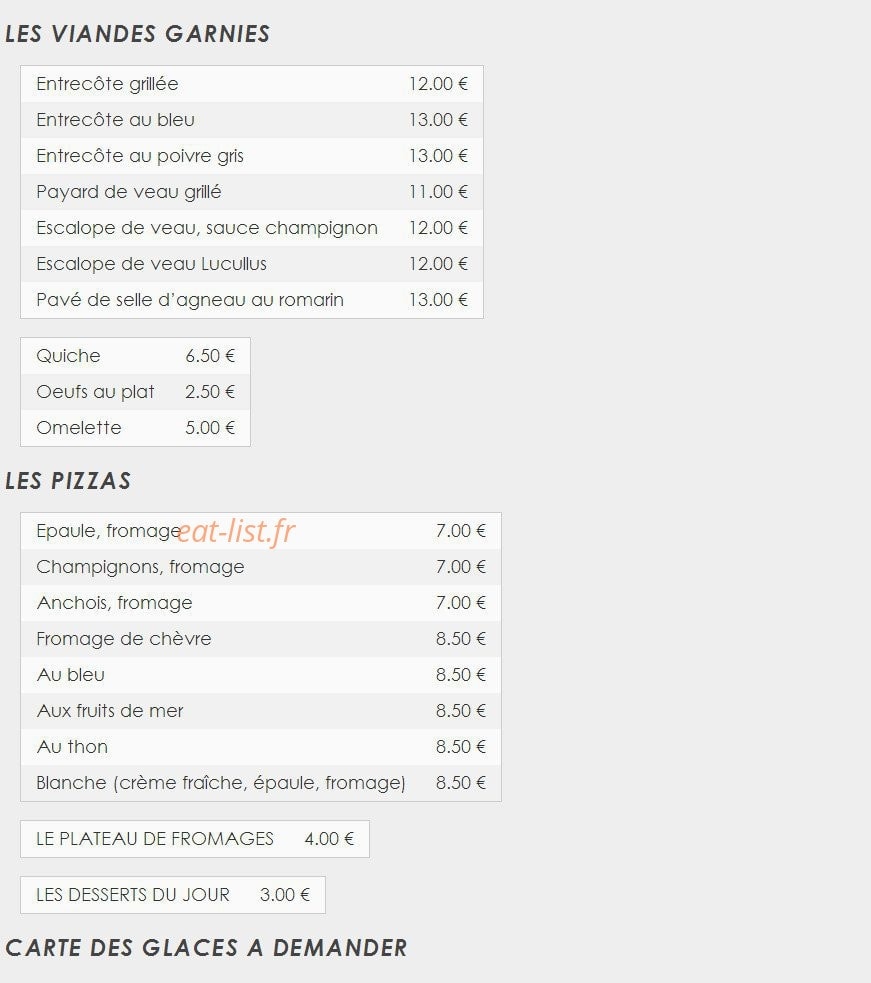 Brasserie de la Croix d'Or — carte page 2