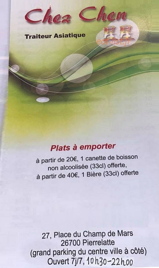 Chez Chen — carte page 1