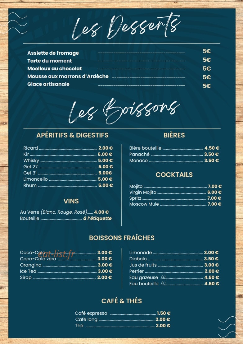Chez Mila — carte page 2