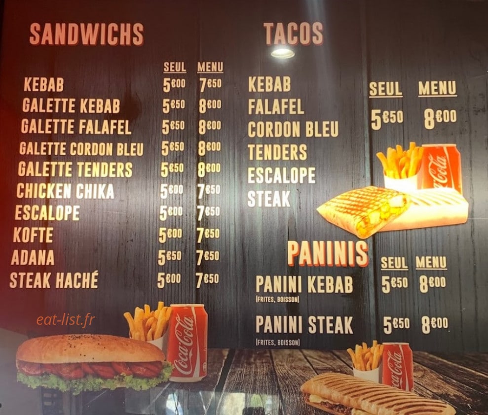 Istanbul Kebab — carte page 1