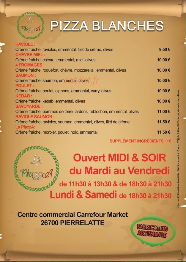 La PiazzA — carte page 2