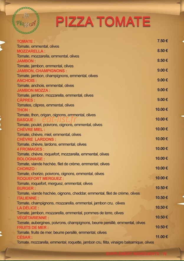 La PiazzA — carte page 1