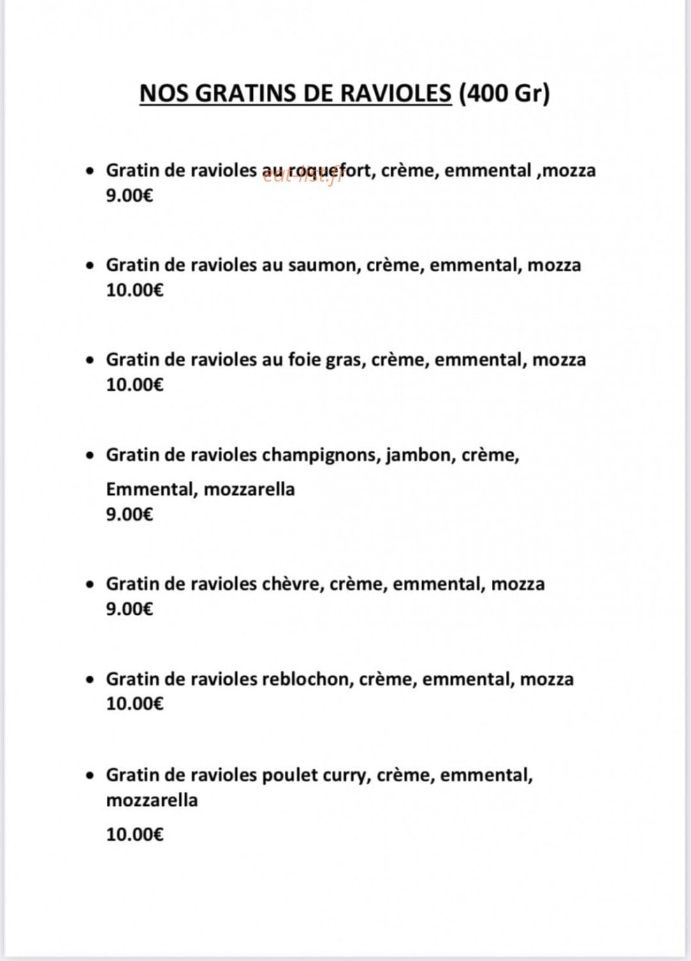 Patapizza — carte page 2