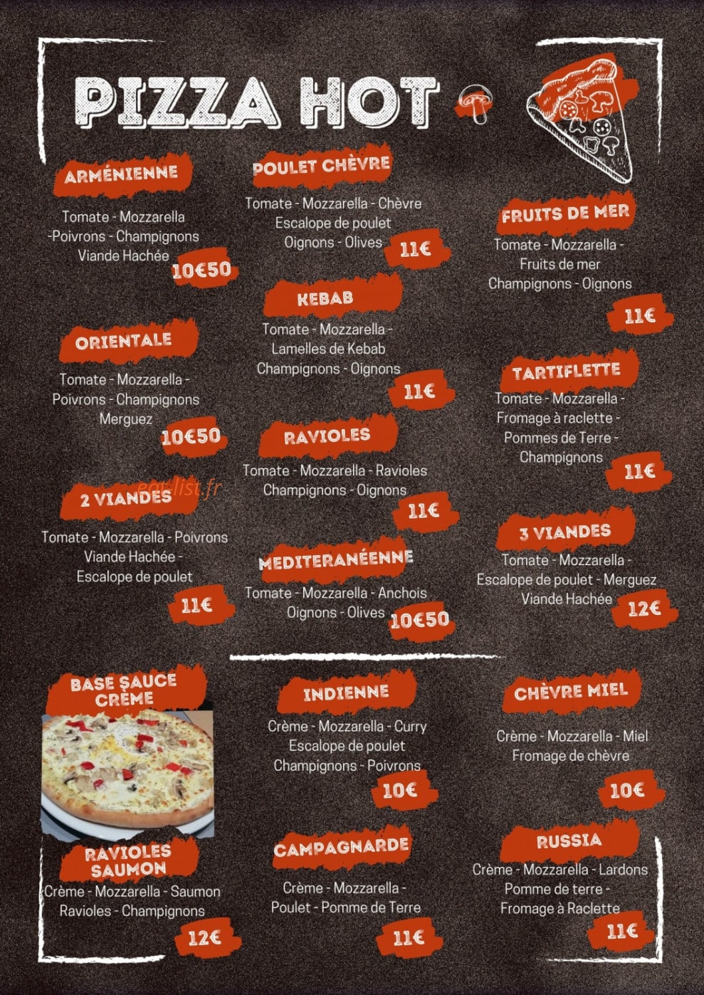 Pizza Hot — carte page 3