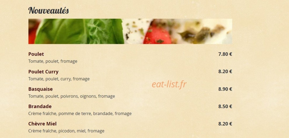 Pizza la Croix d'Or — carte page 1