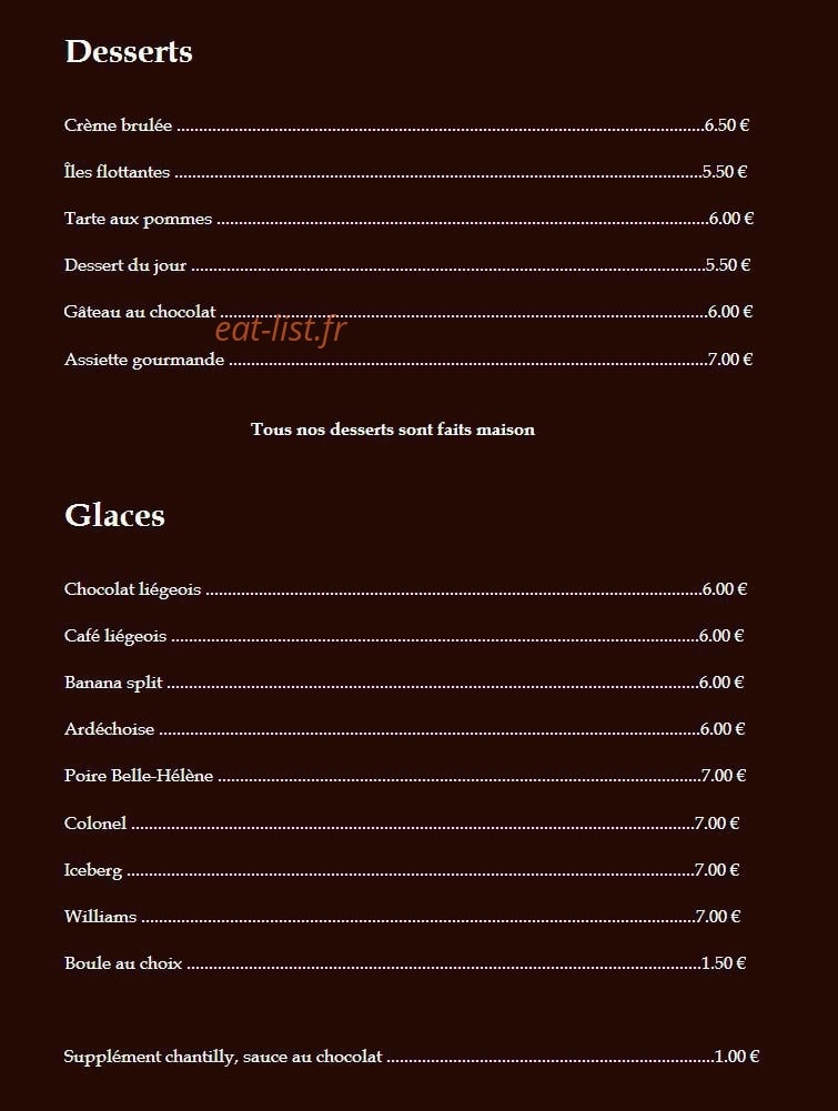 Restaurant Le Pierrelattin — carte page 3