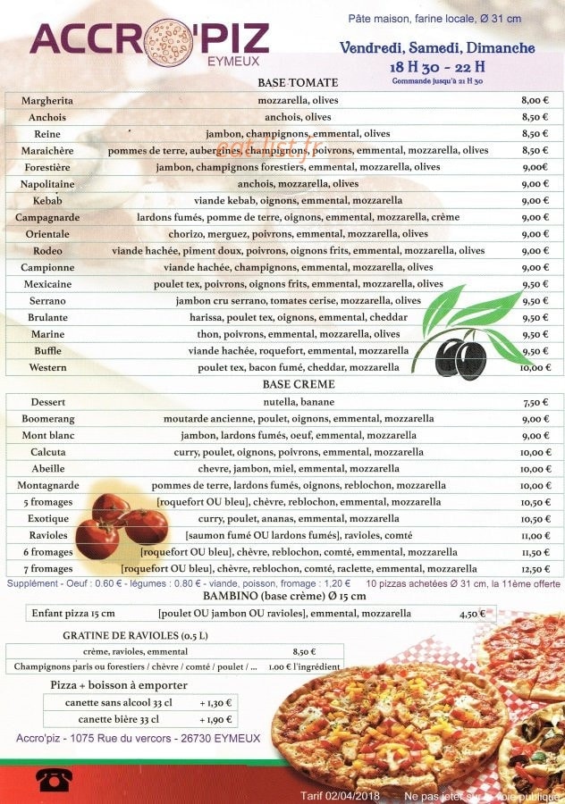 Accro'piz — carte page 1