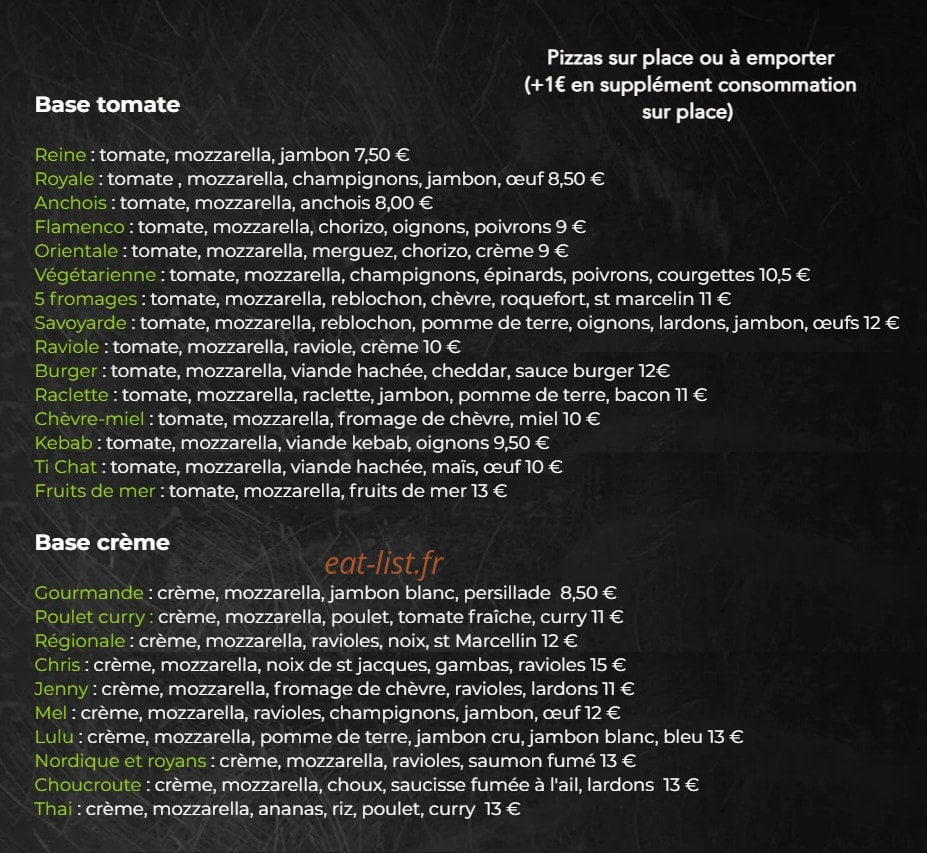 Chez Chris — carte page 1