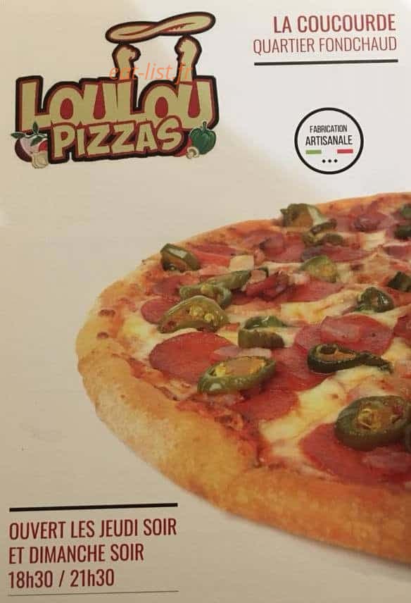 Loulou Pizzas — carte page 1
