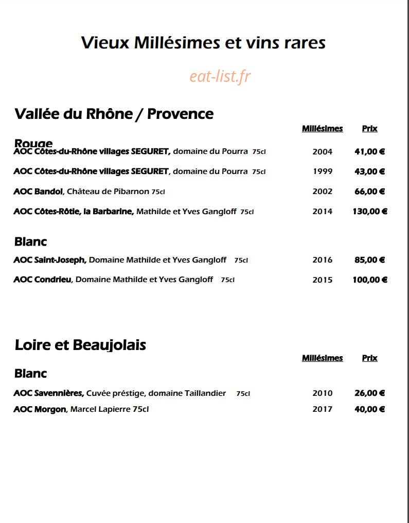 Le Murmure des Vins — carte page 7