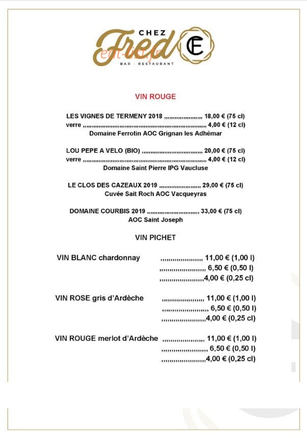 Chez Fred — carte page 2