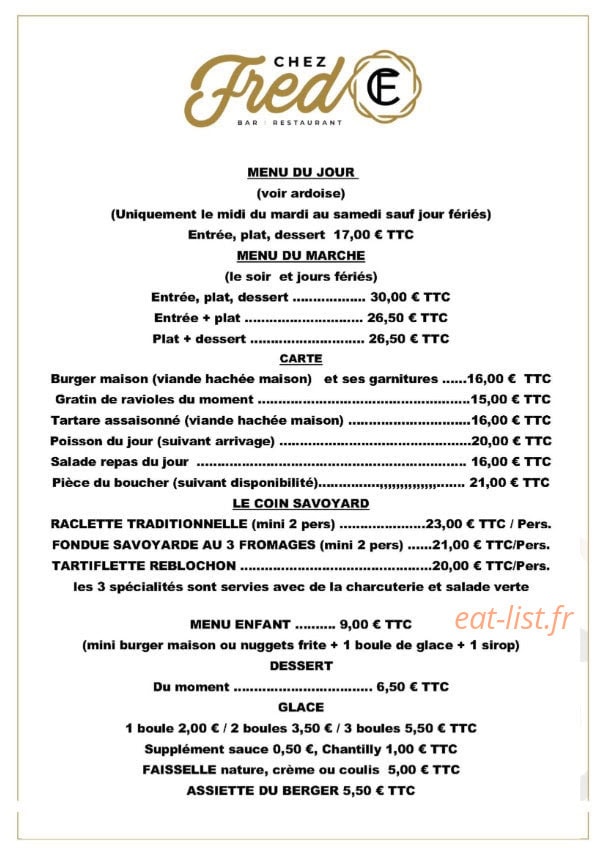 Chez Fred — carte page 3