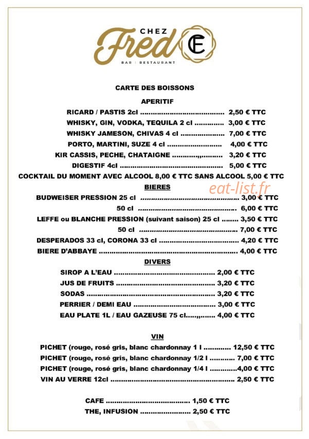 Chez Fred — carte page 4