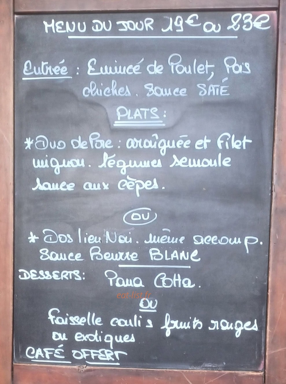 Le Bistrot Marcel — carte page 1