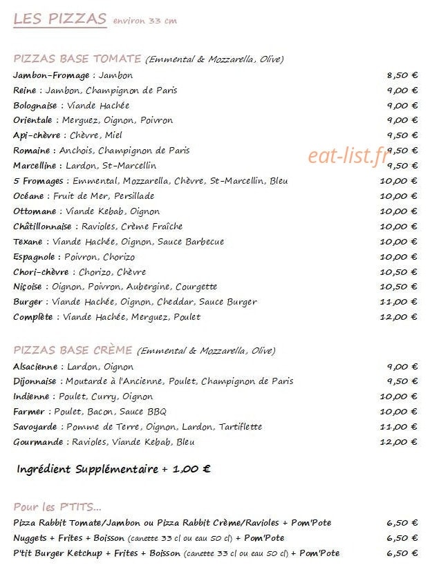 Au P'tit Patisse — carte page 2