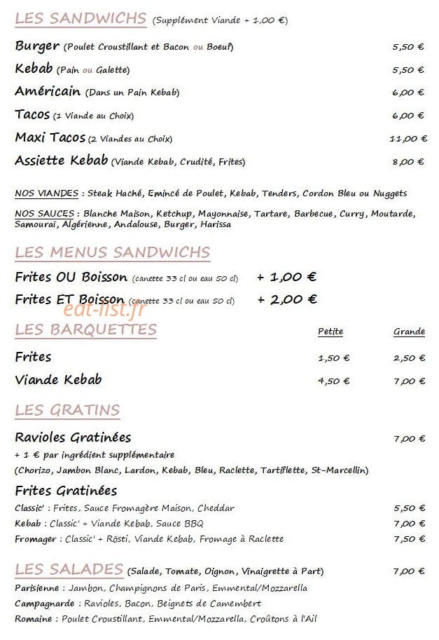 Au P'tit Patisse — carte page 3
