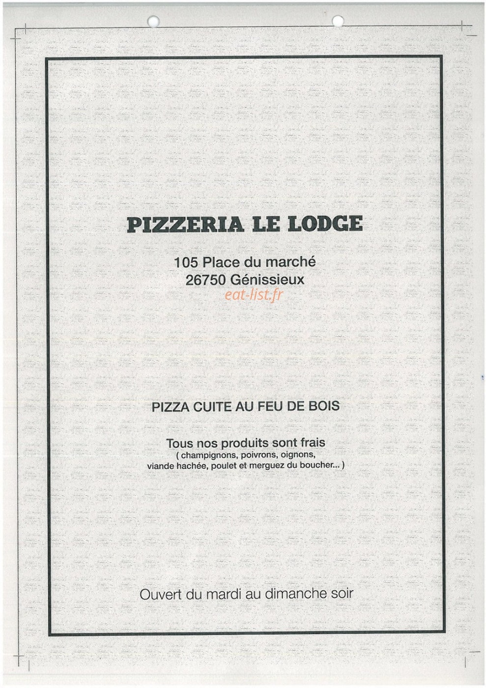 Le Lodge — carte page 1