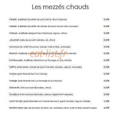 Restaurant Chez Georges — carte page 2