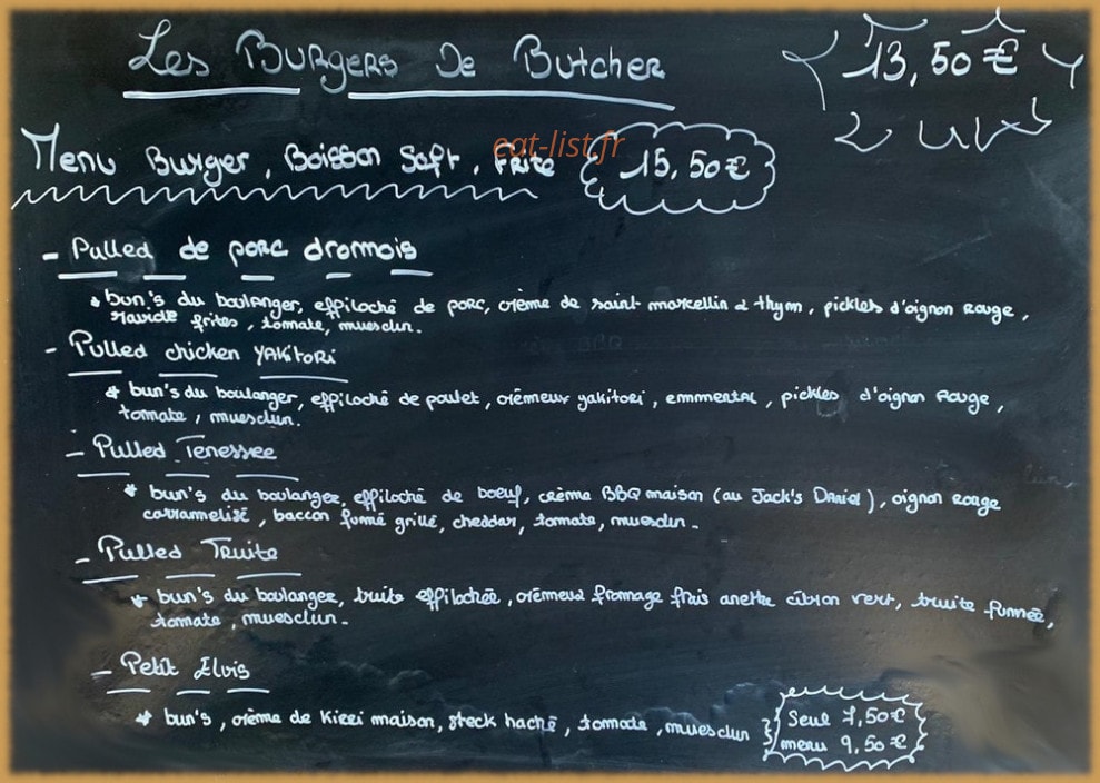 Butcher Hut — carte page 1