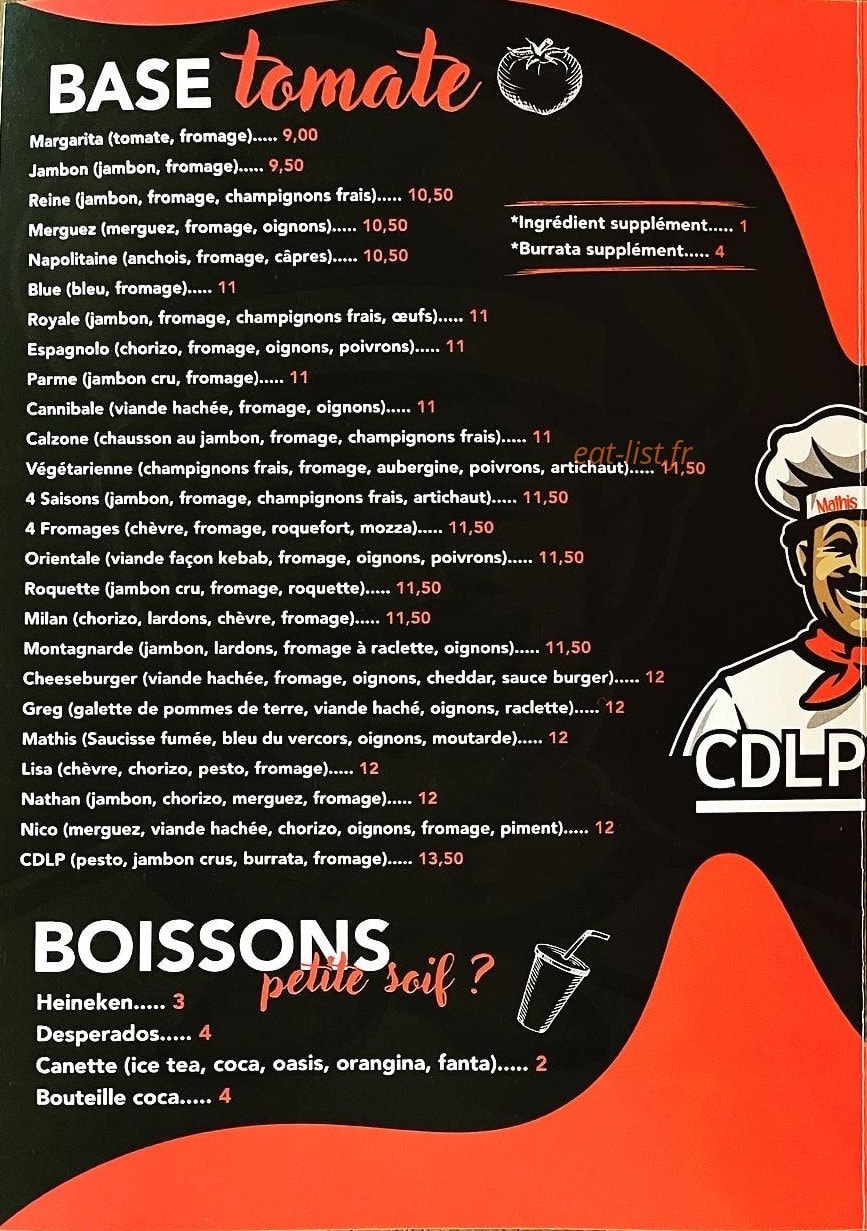 CDLPizza — carte page 2