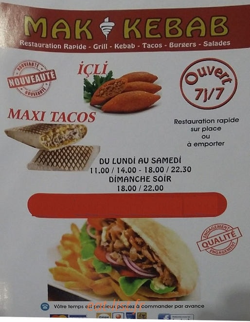 Mak kebab — carte page 1