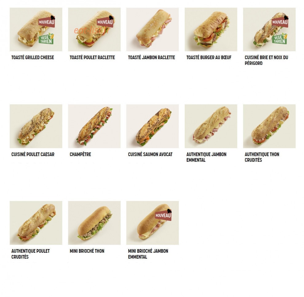 Brioche Dorée — carte page 1