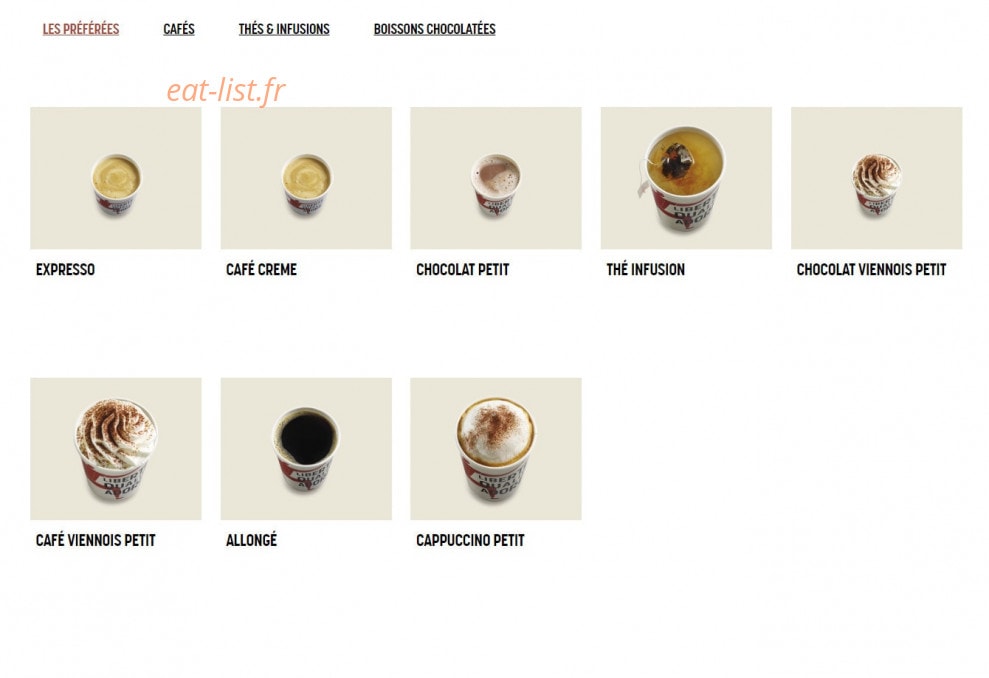 Brioche Dorée — carte page 17