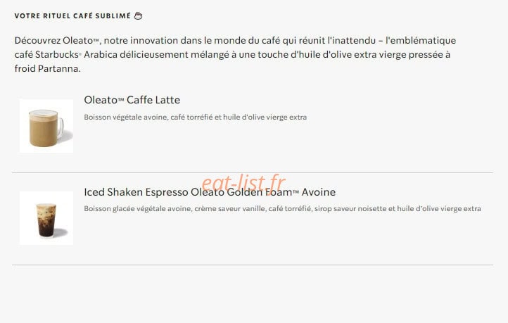 Starbucks Coffee — carte page 24