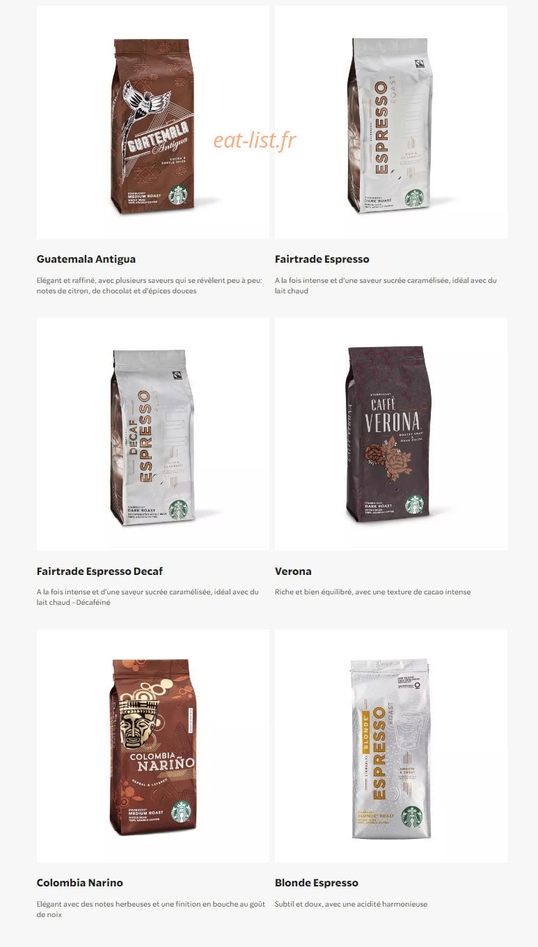 Starbucks Coffee — carte page 26