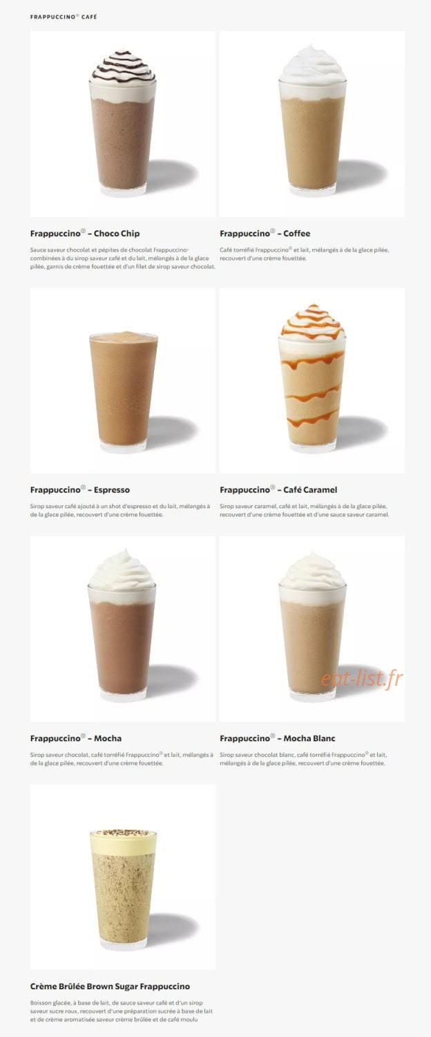 Starbucks Coffee — carte page 7